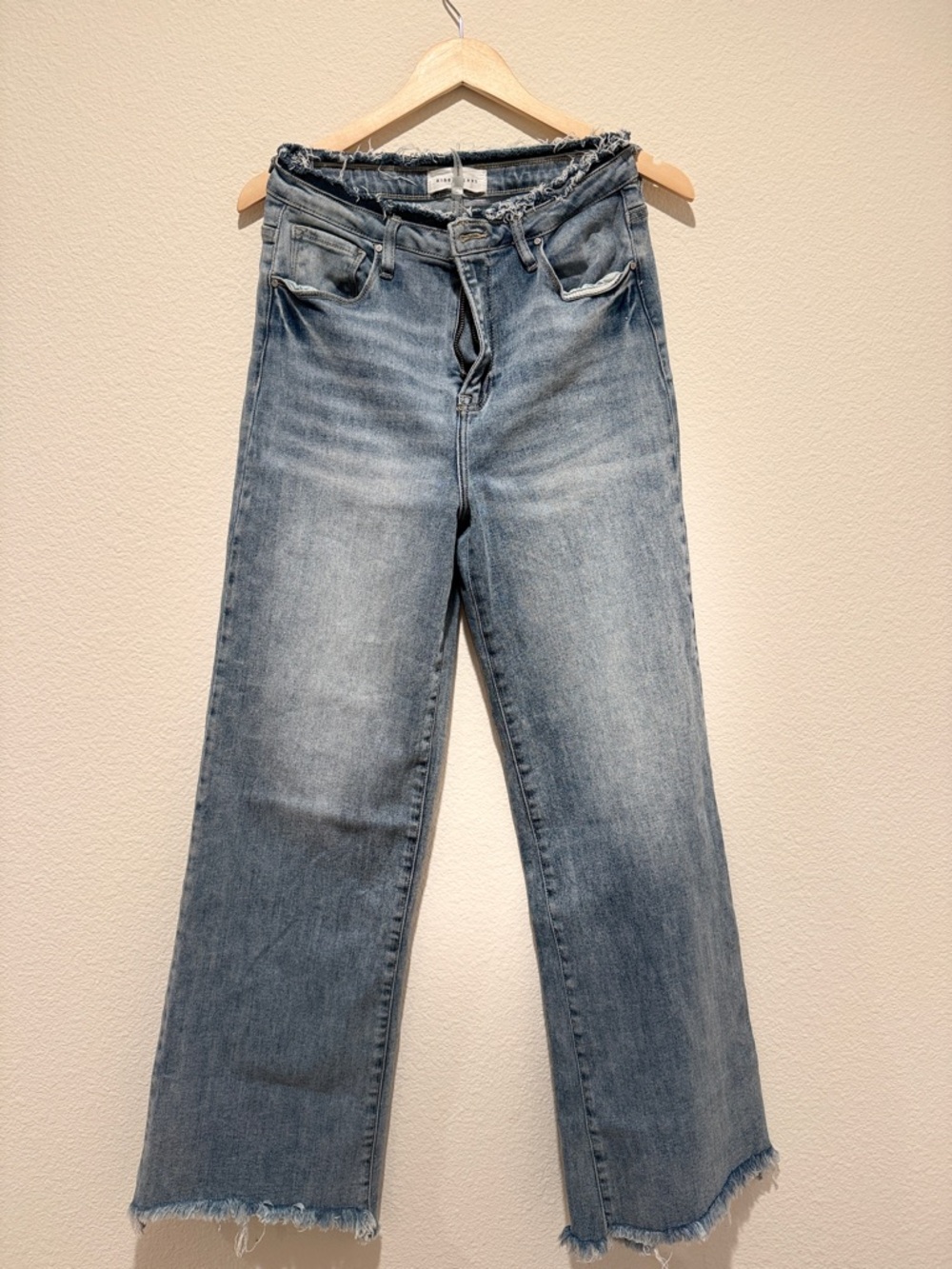 Wide Leg Women's Jeans in Light Blue Denim